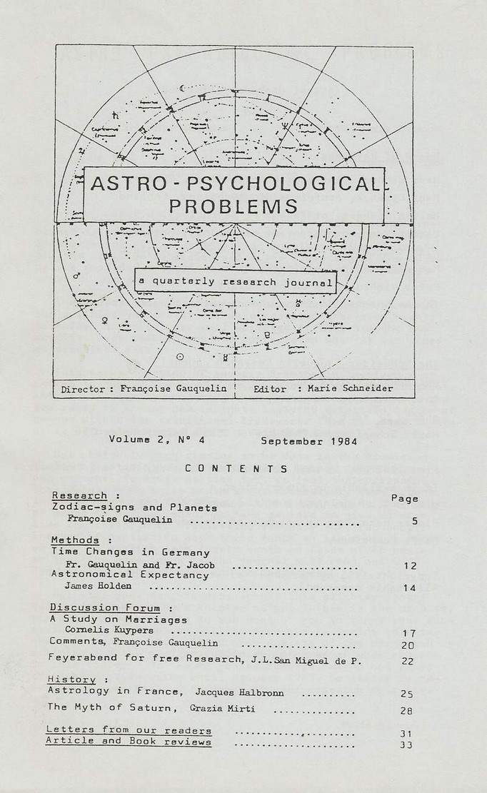 Astro-Psychological Problems, vol. 2, No. 4 (Sep. 1984)