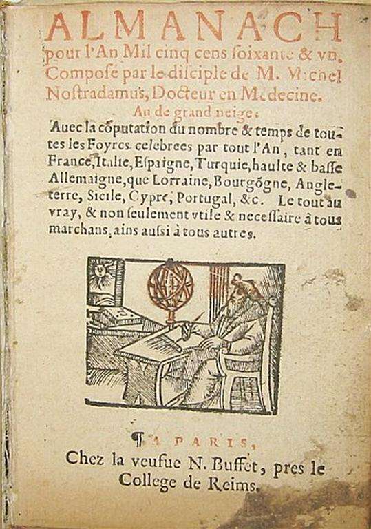Almanach pour l'an 1561, Buffet