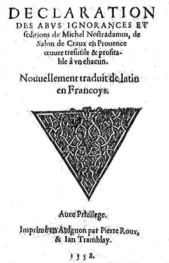 Videl, Declaration des abus ignorances et seditions, 1558