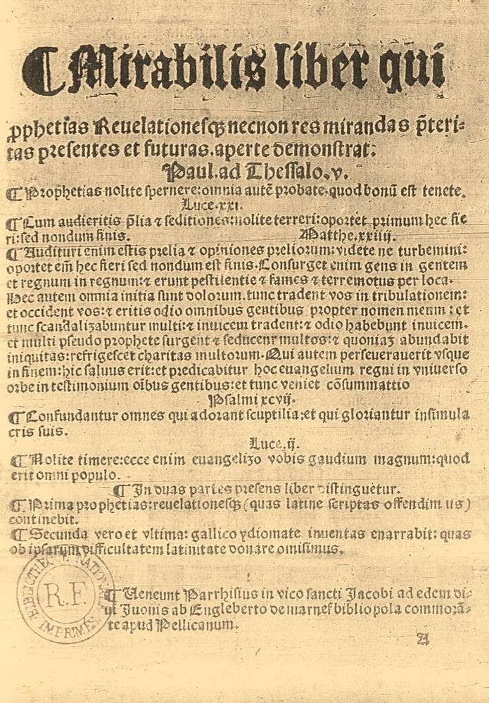 Mirabilis Liber, 1523