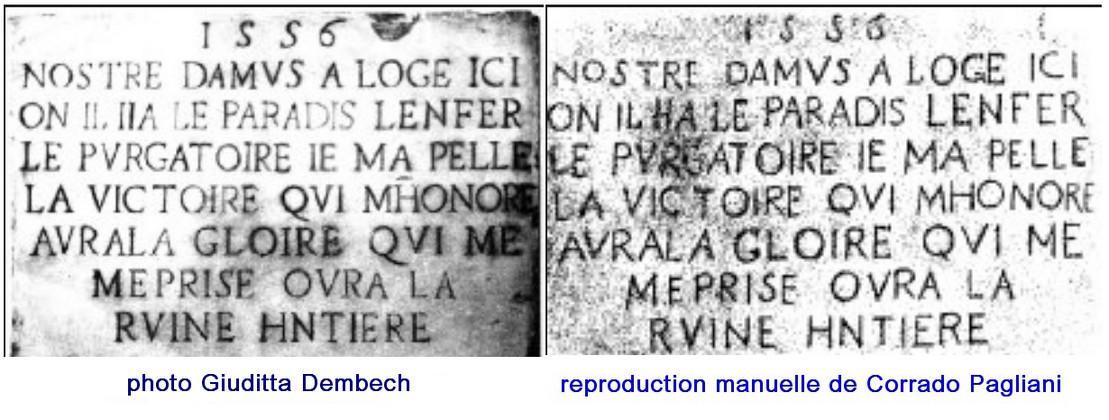 photo de la plaque et transcription Pagliani