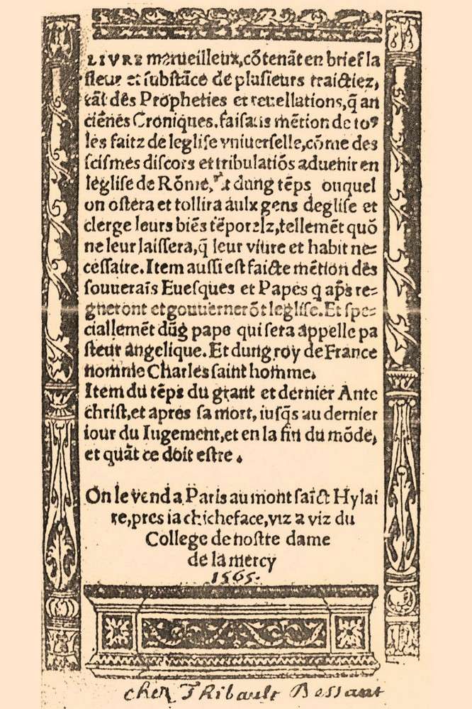 Livre merveilleux, 1565