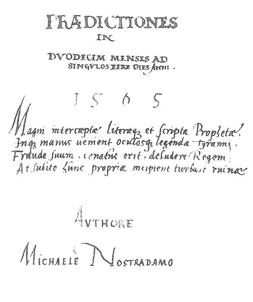Eitzing, Praedictiones in duodecim menses ad singulos fere dies Anni 1565