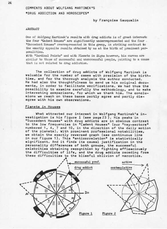 Franoise Gauquelin: Comments on Martinek's article, APP 1.4, 1983