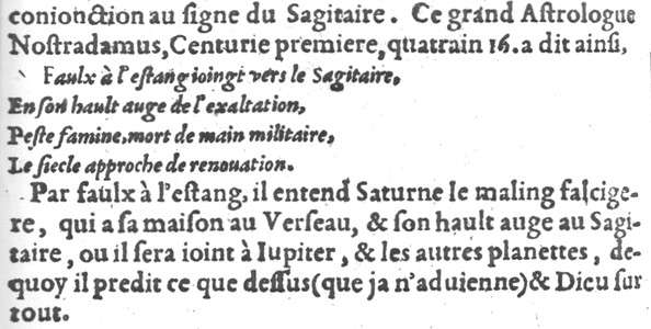 Billy, Predictions pour cinq annees, 1601, p.10