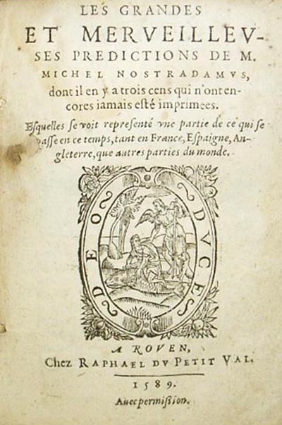 Nostradamus, Prophties, Rouen, Raphael du Petit-Val, 1589