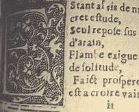 veufve N. Buffet, 1561, lettrine E