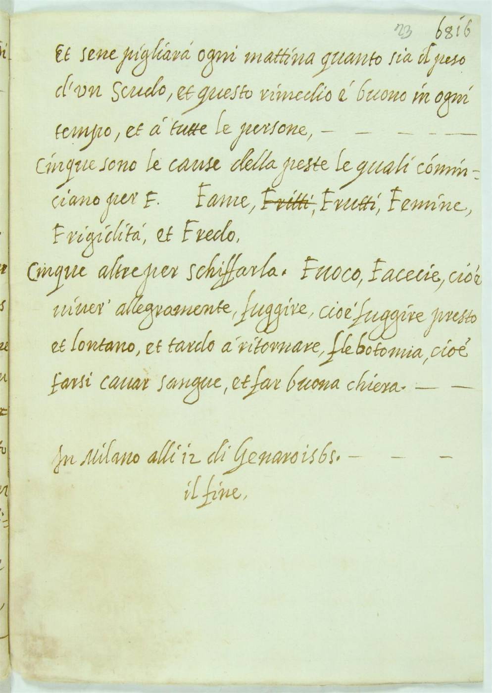 Batta, Pronostico tradotto nel 1565, p.45