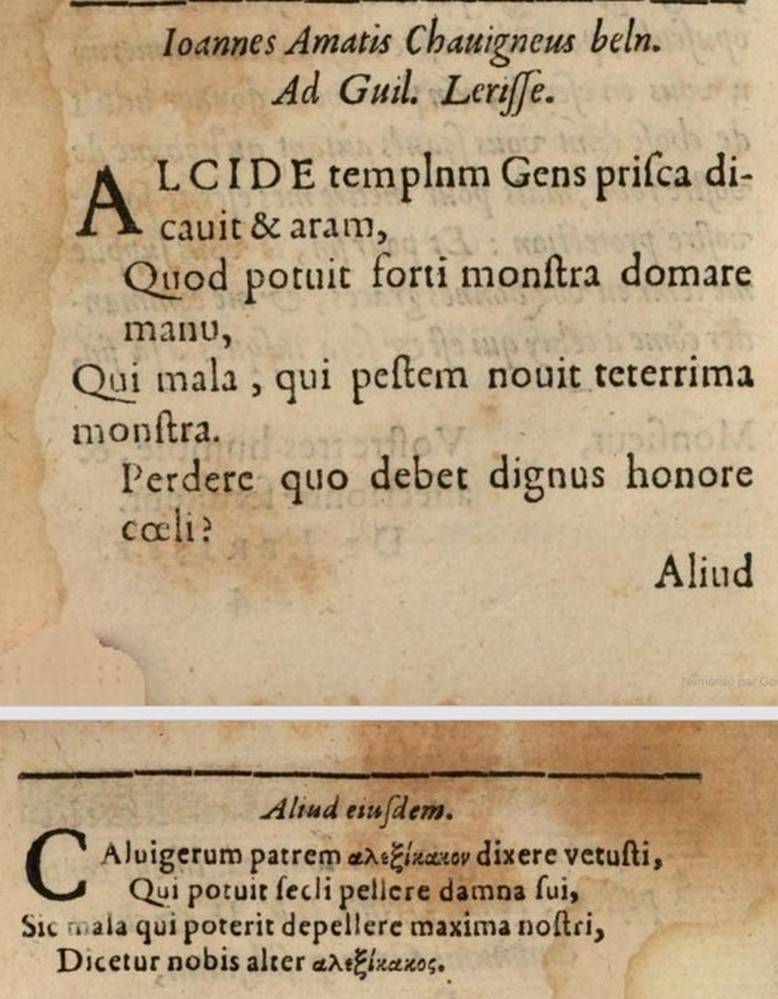 quatrains latins de Chavigny, in Lerisse 1608