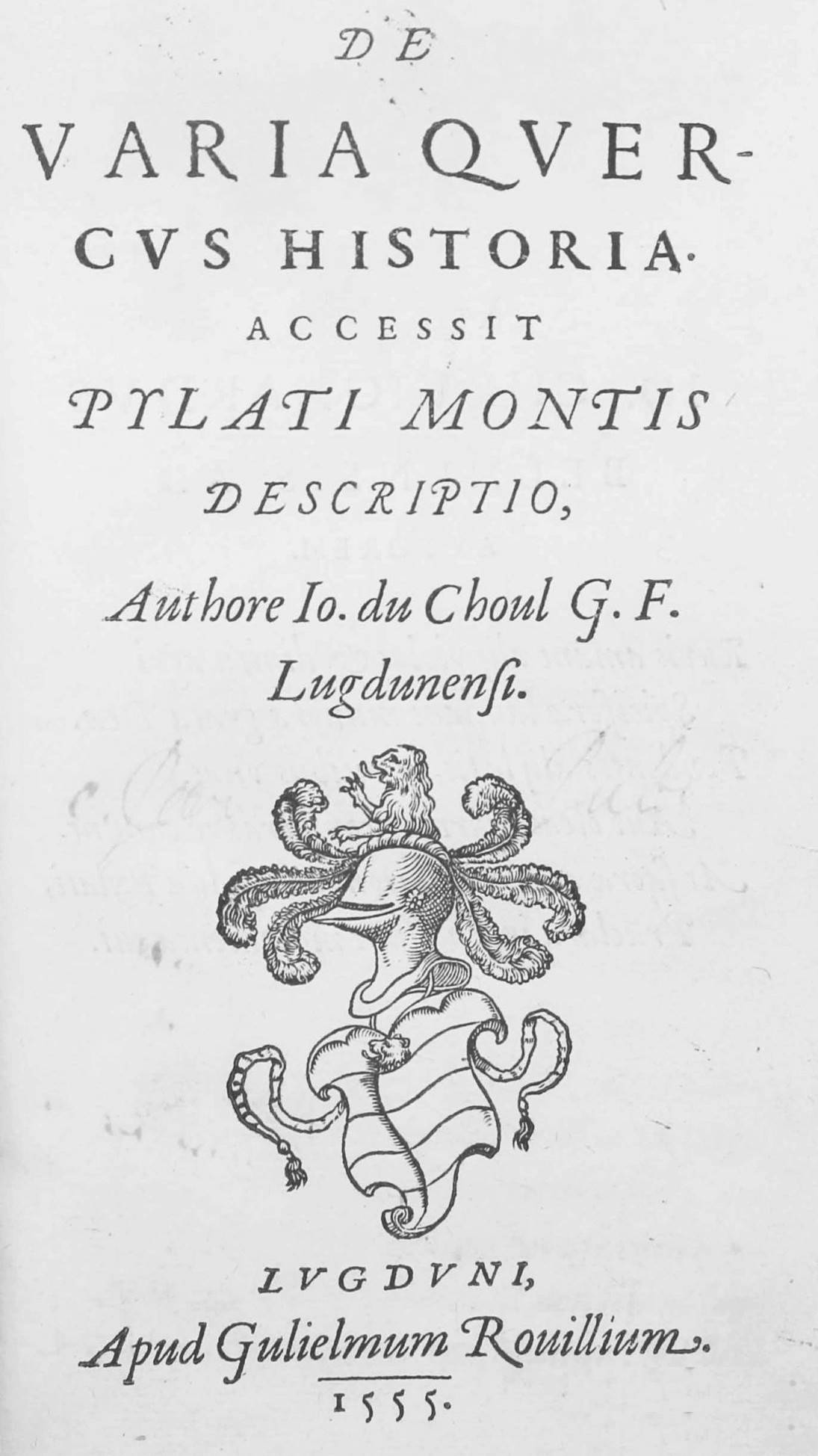 De varia quercus historia, 1555
