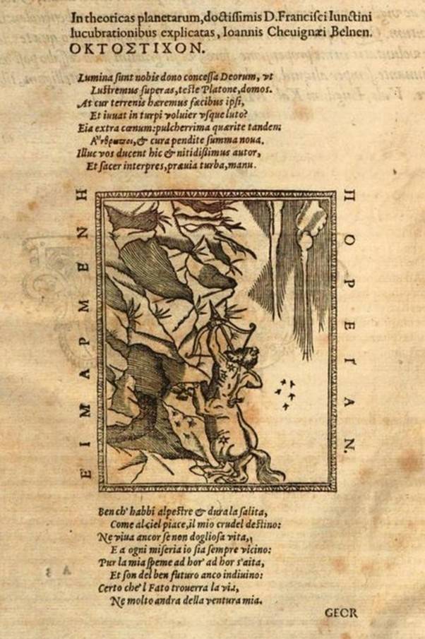 Huitains latin et italien de Chevigny, in Giuntini, 1581