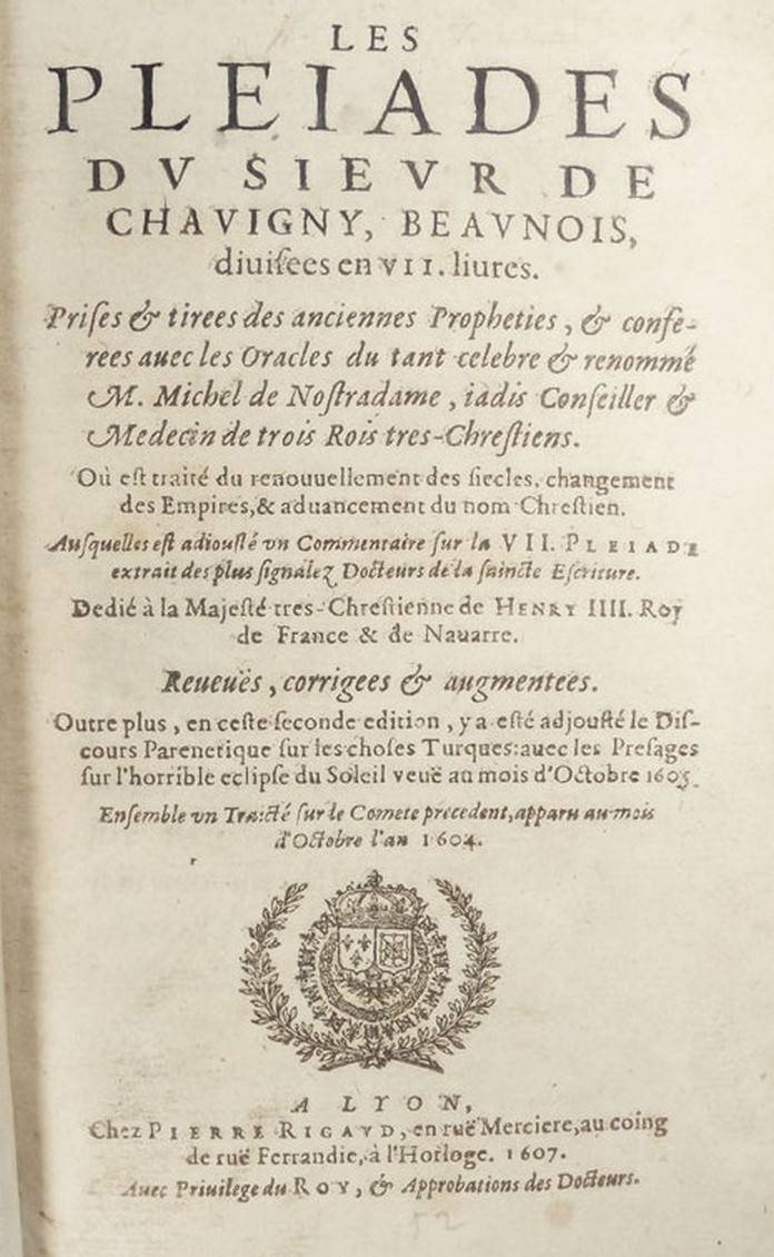 Les Pliades, 1607