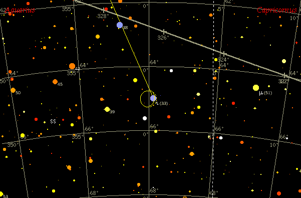 Luna occulting iota Aquarii